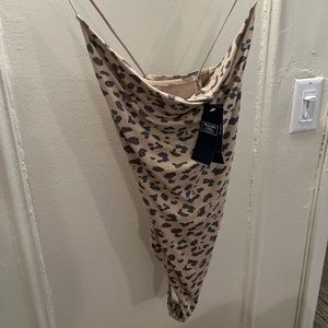 Abercrombie & Fitch animal print body suit with cross straps on back
